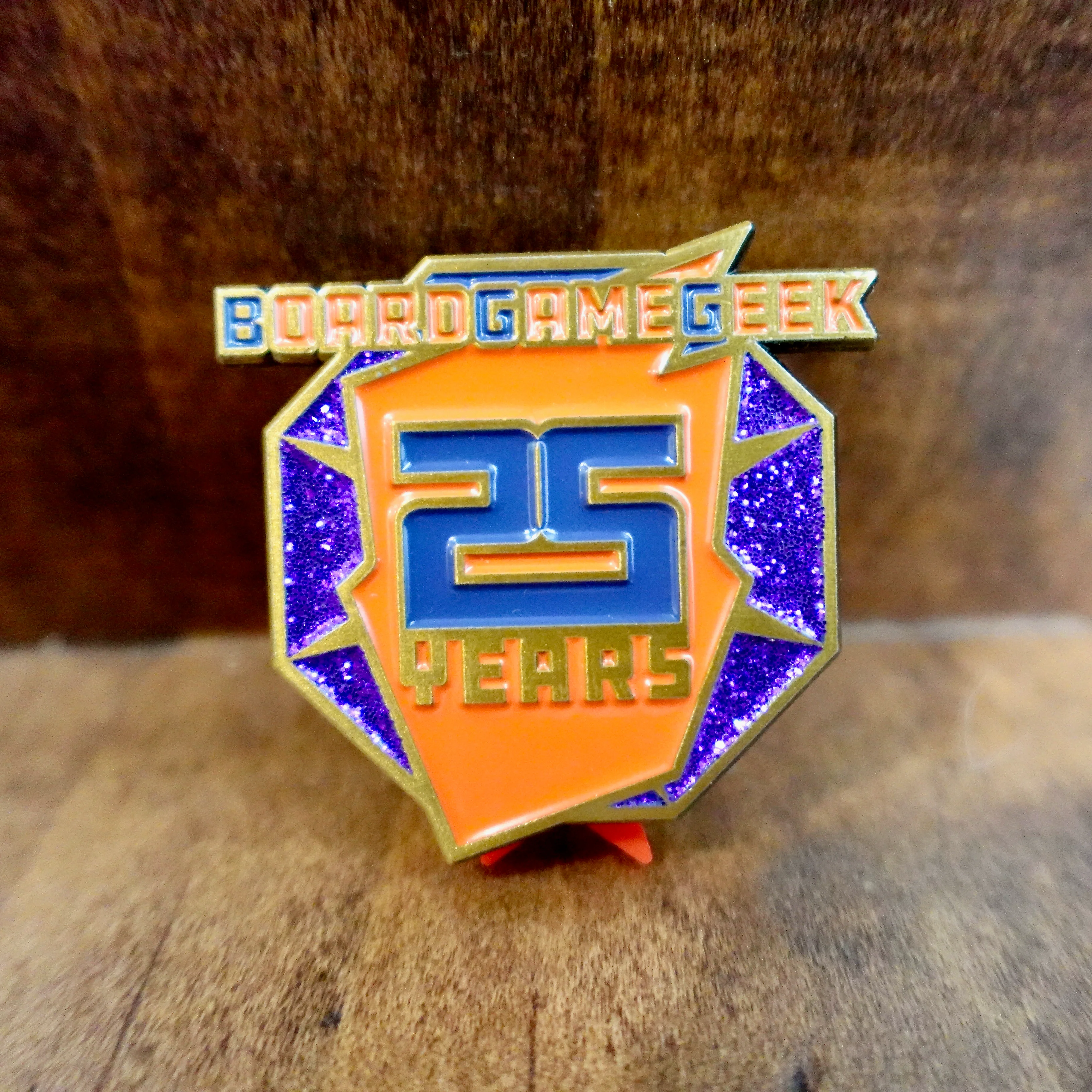 Gen Con Pin Bazaar 2025: "BoardGameGeek 25 Years" Enamel Pin - Image 2