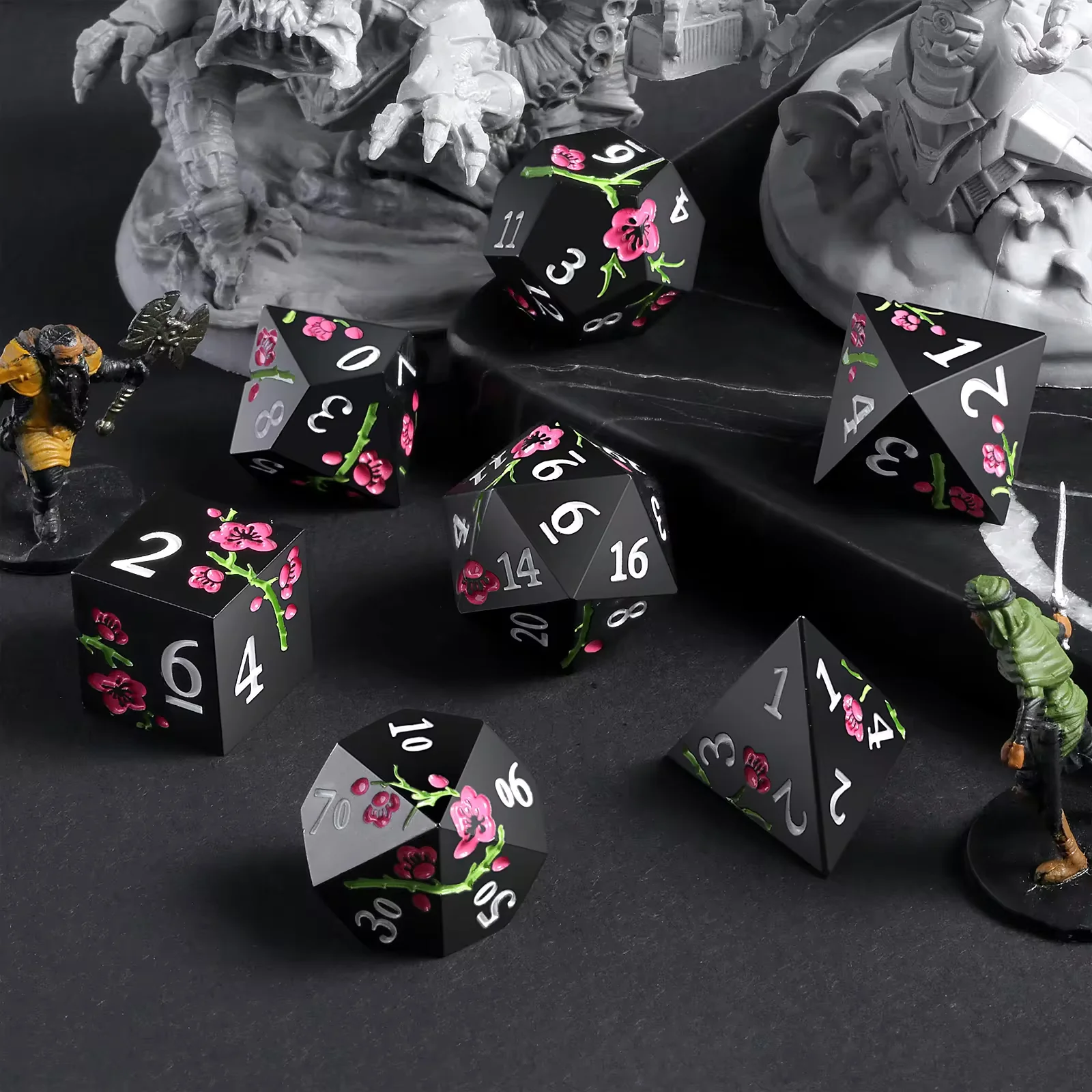 Plum Blossom Metal RPG Dice Set - Image 2