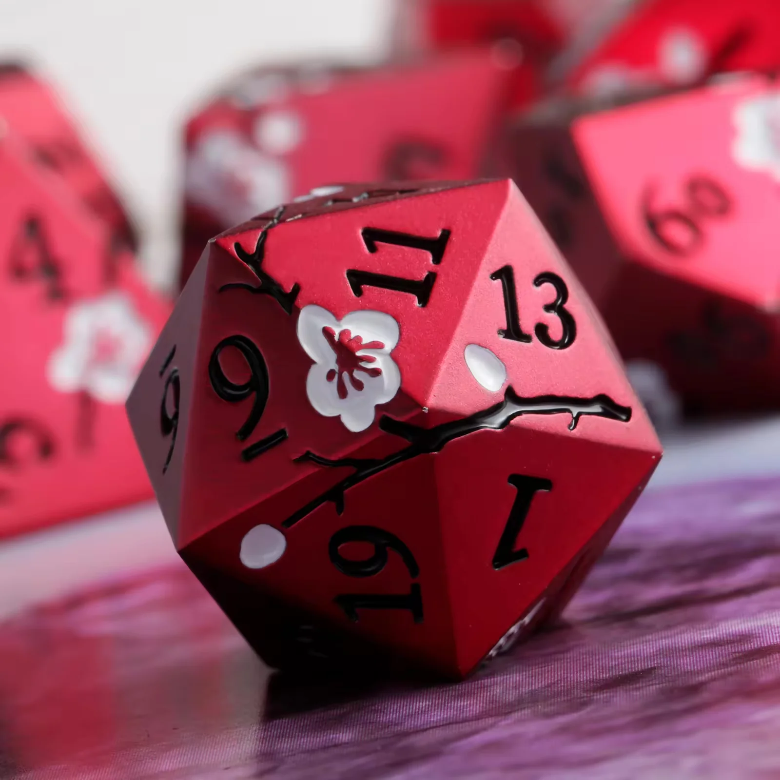 Plum Blossom Metal RPG Dice Set - Image 8