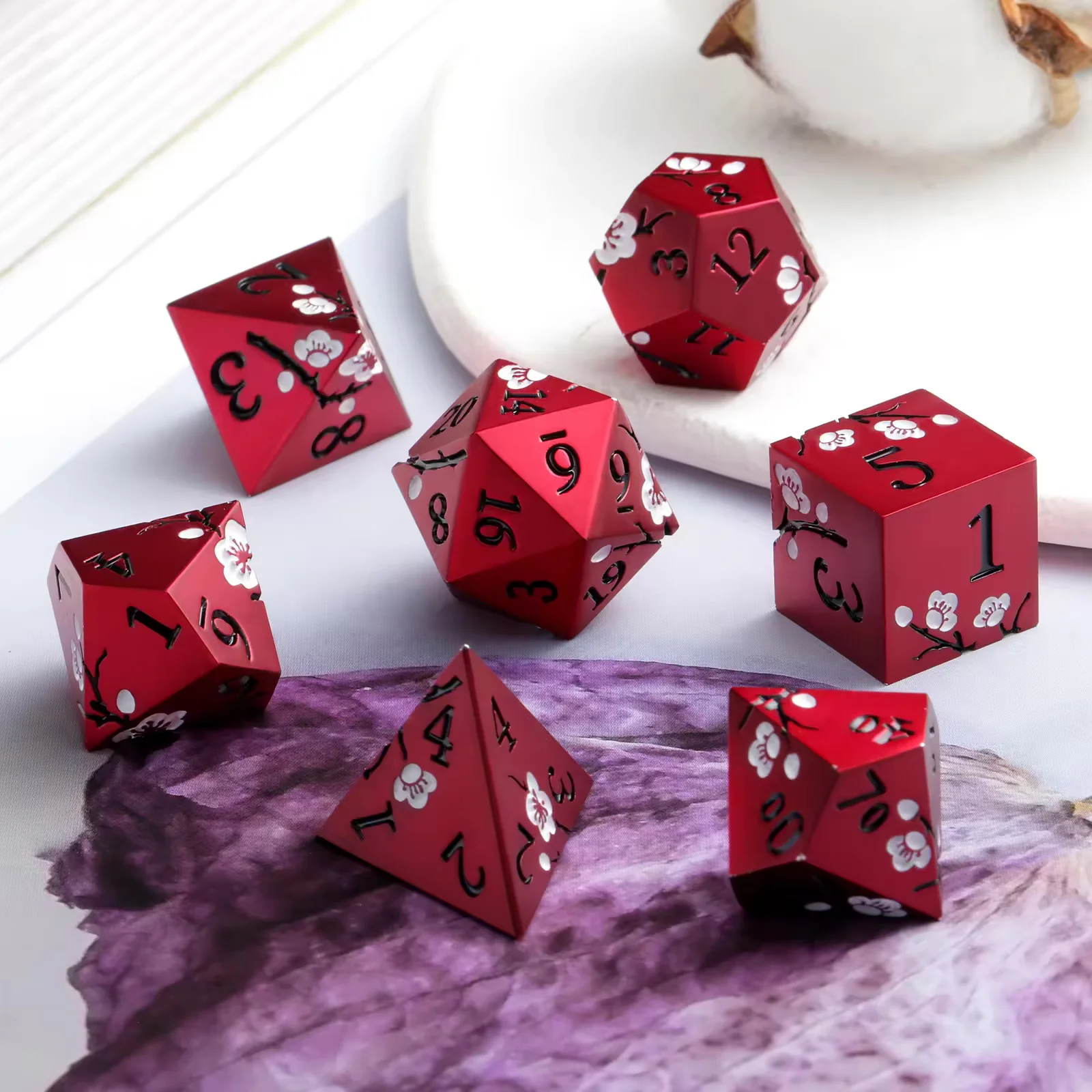 Plum Blossom Metal RPG Dice Set - Image 9