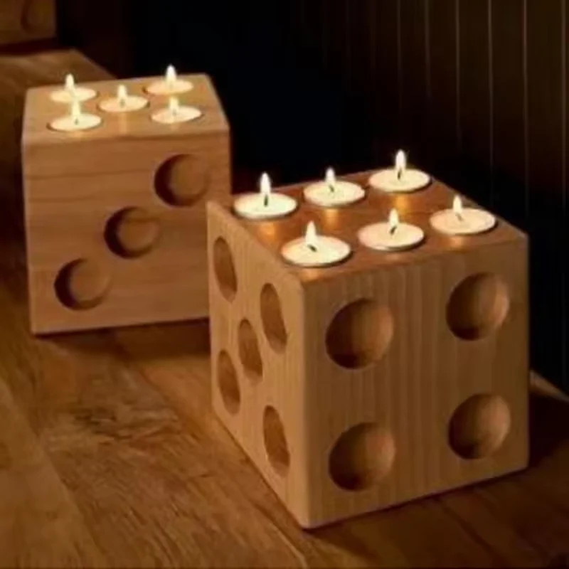 Wooden Dice Candle Holder - Image 5